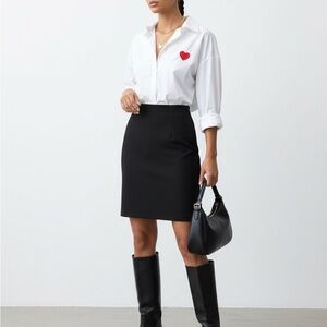 Isaac Mizrahi Black A-Line Knee-Length Skirt